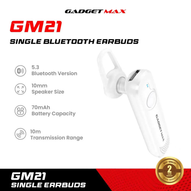 GADGET MAX - GM21 Single Bluetooth Headset