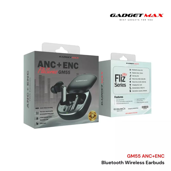 GADGET MAX - GM55 Fliz Series ANC+ENC Bluetooth Wireless Earbuds