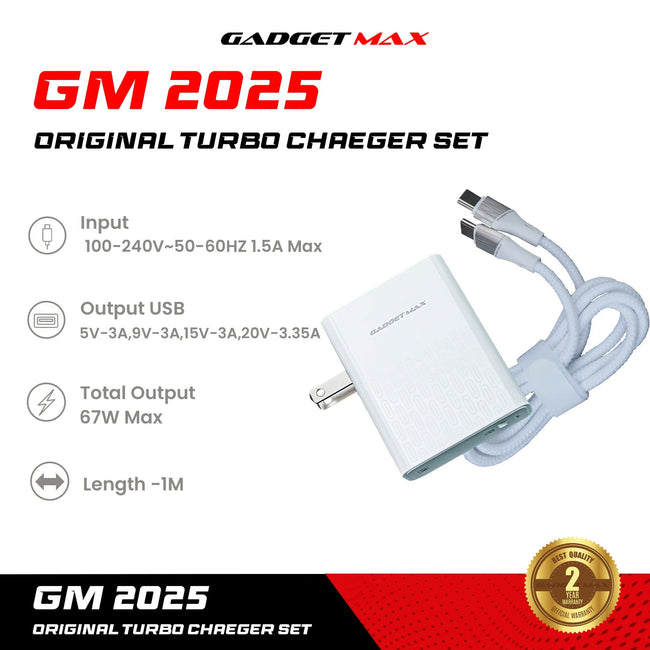GADGET MAX - GM2025 67W Original Turbo Type-C Charger Set
