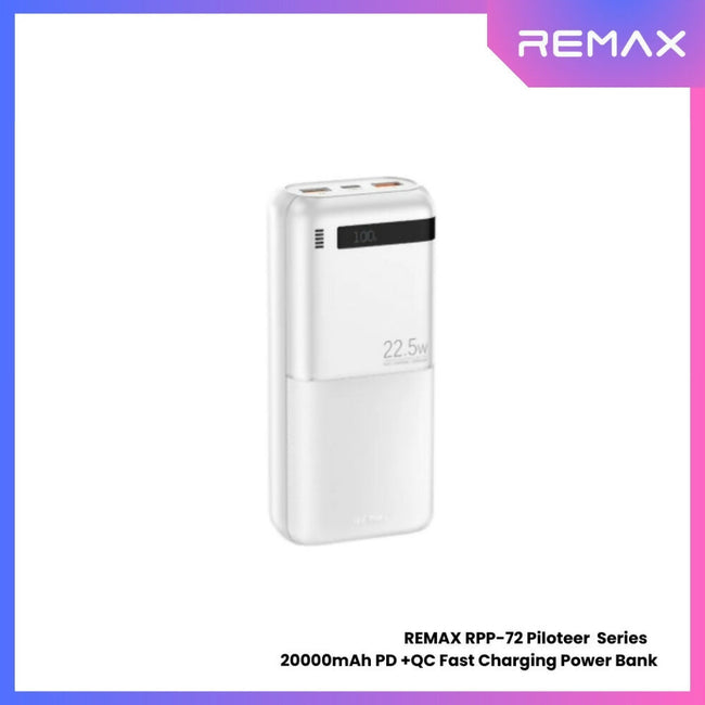 REMAX - RPP-72 Piloteer Series 20000mAh PD+QC Fast Charging Power Bank(PD 20W+QC 22.5W)