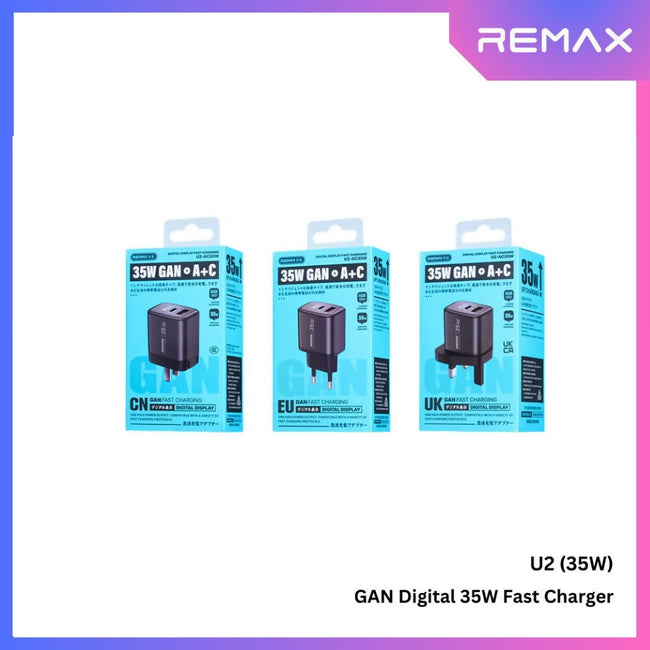 REMAX - U2 Digital PD+QC GAN Fast Charger ( 35W )