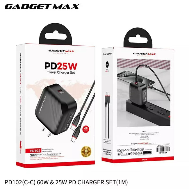 GADGET MAX - PD102 25W PD Type-C Charger Set