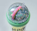 1NOM Double-layer Lid Rainbow Glitter Tumbler with Straw - Green