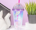 1NOM Double-layer Mermaid Tumbler with Fishtail Straw