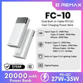 REMAX - FC-10 20000mAh Dual Built-In Cable PD+QC Fast Charging Power Bank