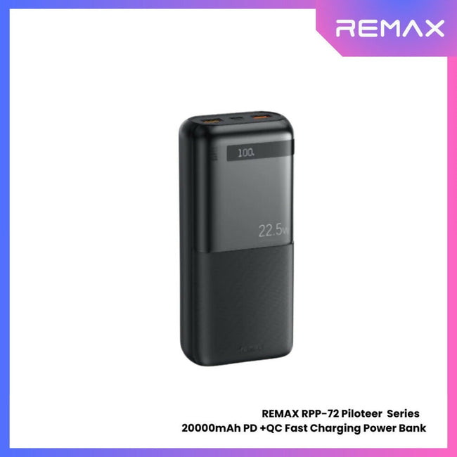 REMAX - RPP-72 Piloteer Series 20000mAh PD+QC Fast Charging Power Bank(PD 20W+QC 22.5W)
