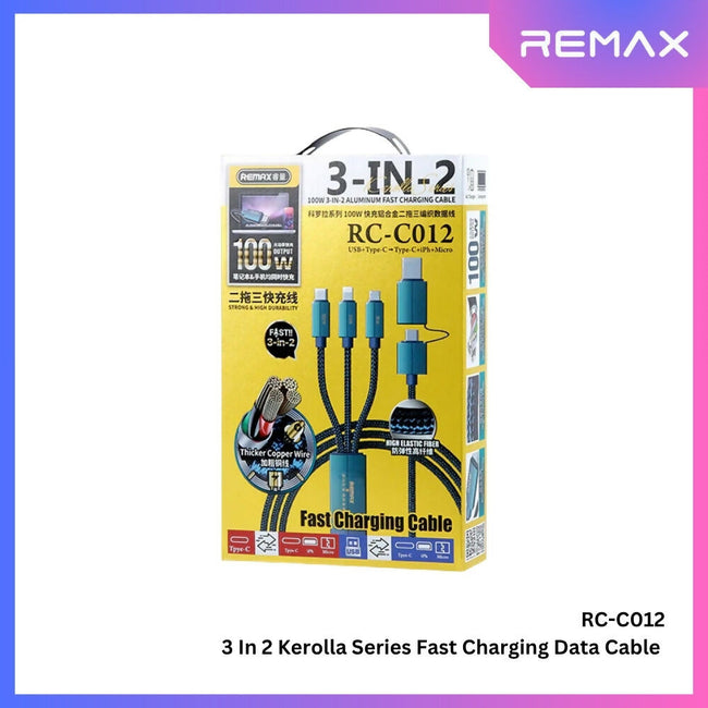 REMAX - RC-C012 3 In 2 Kerolla Series 100W Fast Charging Data Cable