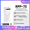 REMAX - RPP-72 Piloteer Series 20000mAh PD+QC Fast Charging Power Bank(PD 20W+QC 22.5W)