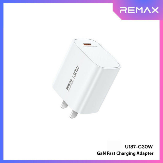 REMAX - U187 AC PD Gan Fast Charger (30W) (USB/PD)