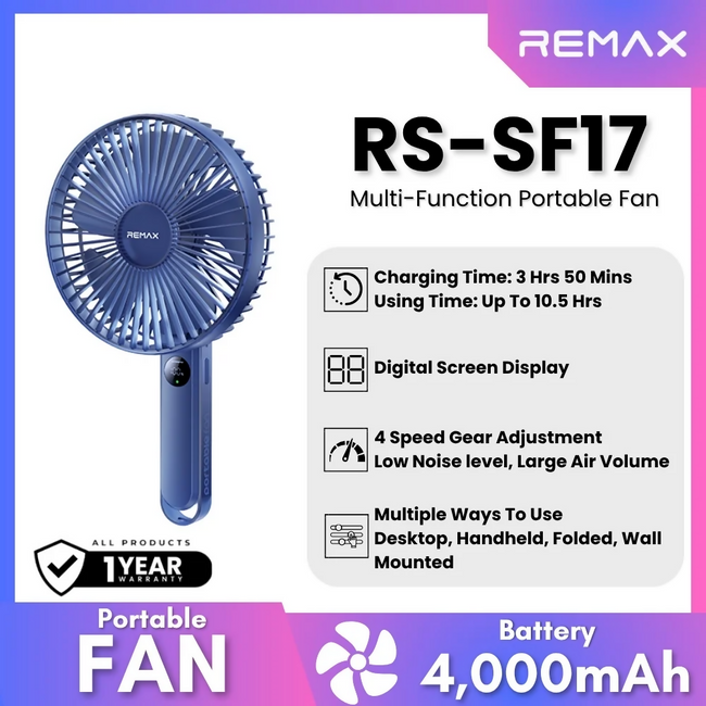 REMAX - RS-SF17 Multi-Function Portable Fan
