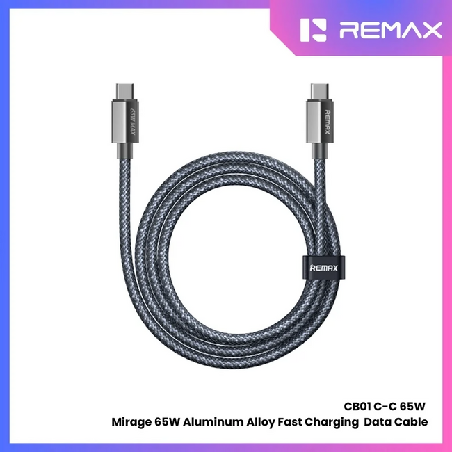 REMAX - CB01 C-C Mirage 65W Type-C To Type-C Fast Charging Data Cable