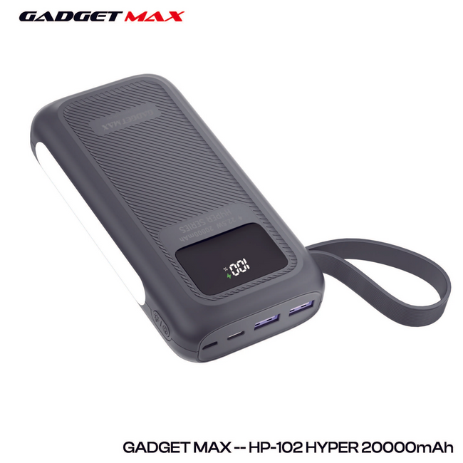 GADGET MAX - HP-102 20000mAh Hyper PD+QC Fast Charging Power Bank (20W+22.5W)
