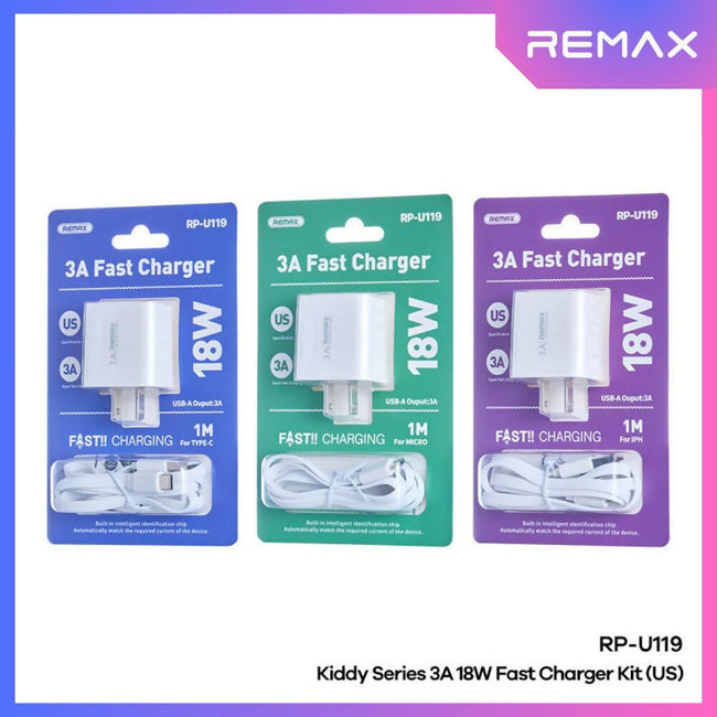 REMAX - RP-U119 Micro Kiddy Series Fast Charger Set (18W)