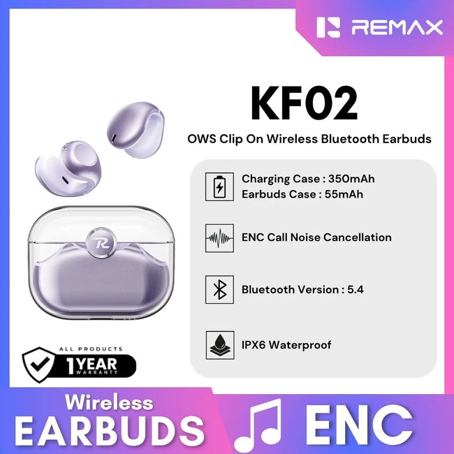 REMAX - KF02 OWS Clip-On Bluetooth Wireless Earbuds