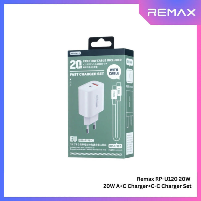 REMAX - RP-U120 20W Type-C to Type-C Charger Set