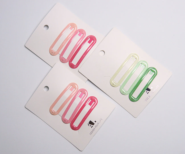 1NOM Colour Gradient Oval Hair Clip - 3 Pcs