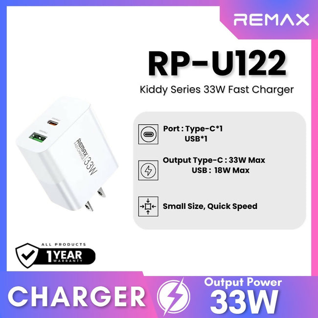 REMAX - RP-U122 Kiddy Series PD+QC Fast Charger (33W)