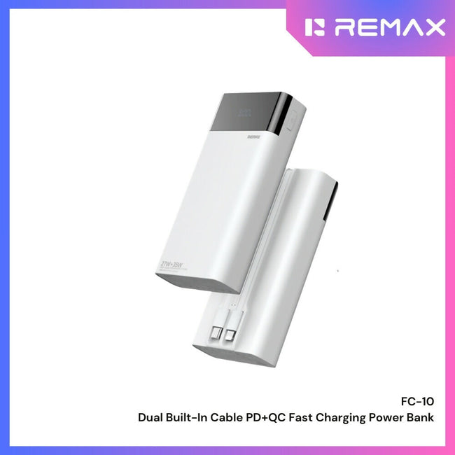 REMAX - FC-10 20000mAh Dual Built-In Cable PD+QC Fast Charging Power Bank