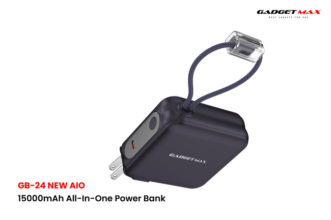 GADGET MAX GB24 AIO Pro Series 15000mAh All-in-One Fast Charging Cable Power Bank