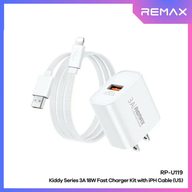 REMAX - RP-U119 Lightning Kiddy Series Fast Charger Set (18W)