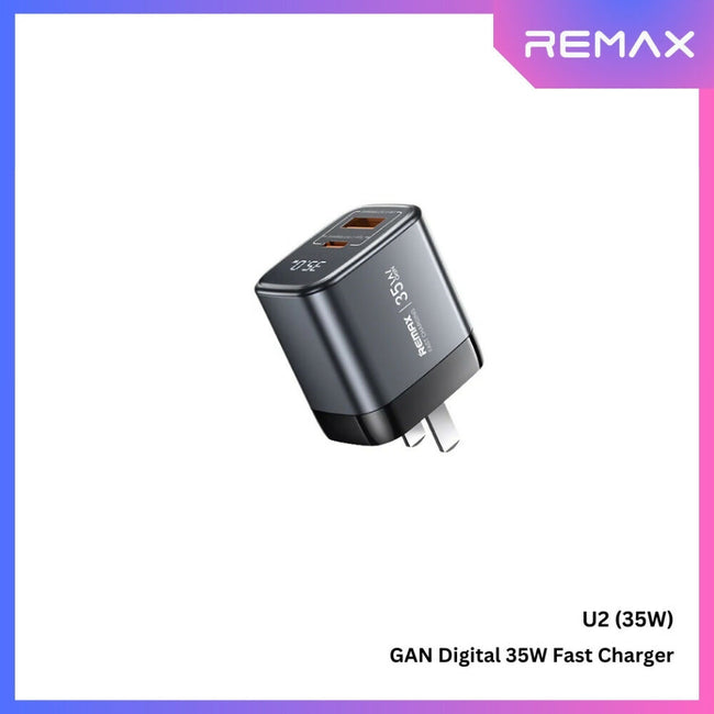 REMAX - U2 Digital PD+QC GAN Fast Charger ( 35W )