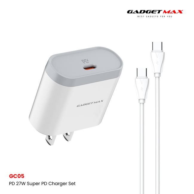 GADGET MAX - GC05 27W Super PD Charger Set With C-C 60W Cable