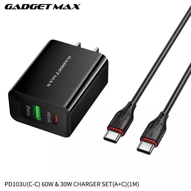 GADGET MAX - PD103U 30W PD (USB-A+USB-C) Charger Set