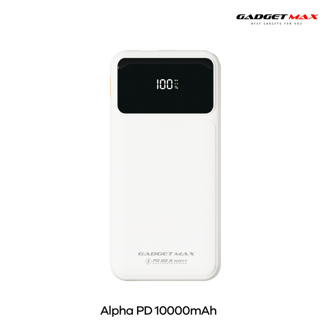 GADGET MAX - GB104 Alpha PD 10000mAh PD+QC Fast Charging Digital Power Bank ( 20W+22.5W )