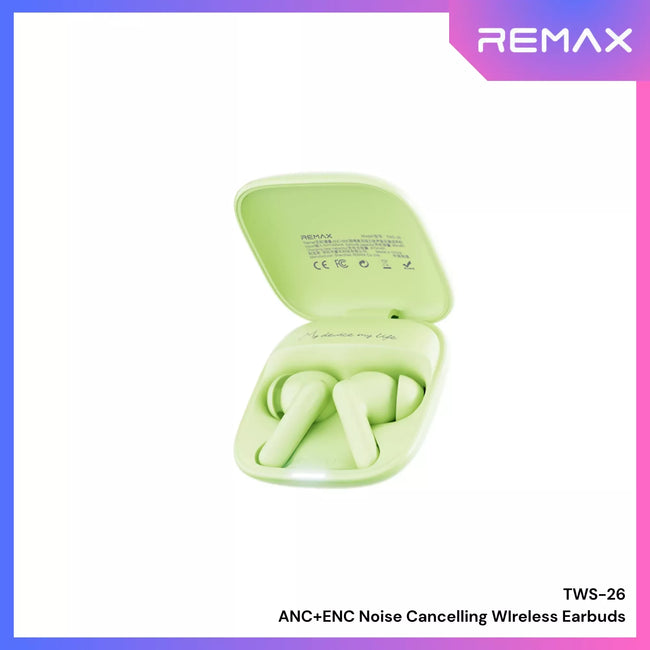 REMAX - TWS-26 ANC+ENC Noise Canceling True Wireless Stereo Music Talking Wireless Earbuds