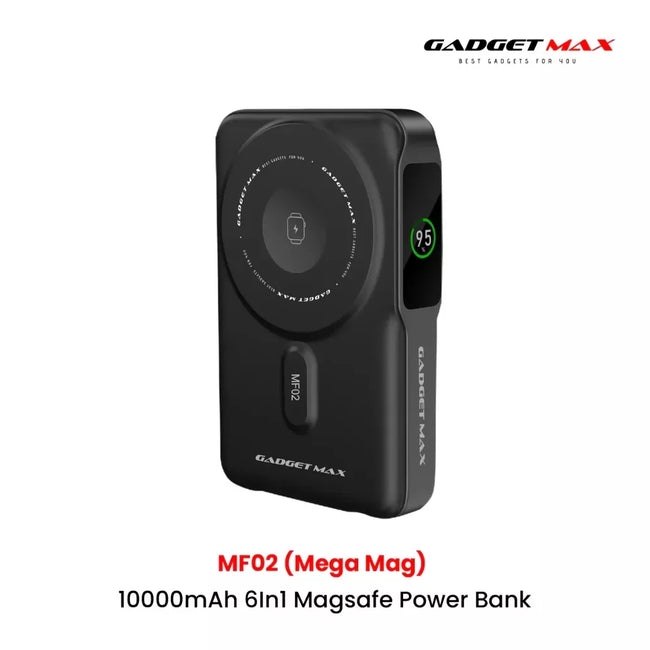 GADGET MAX - MF02 10000mAh Mega Mag 6 In 1 Magnetic Charging Power Bank