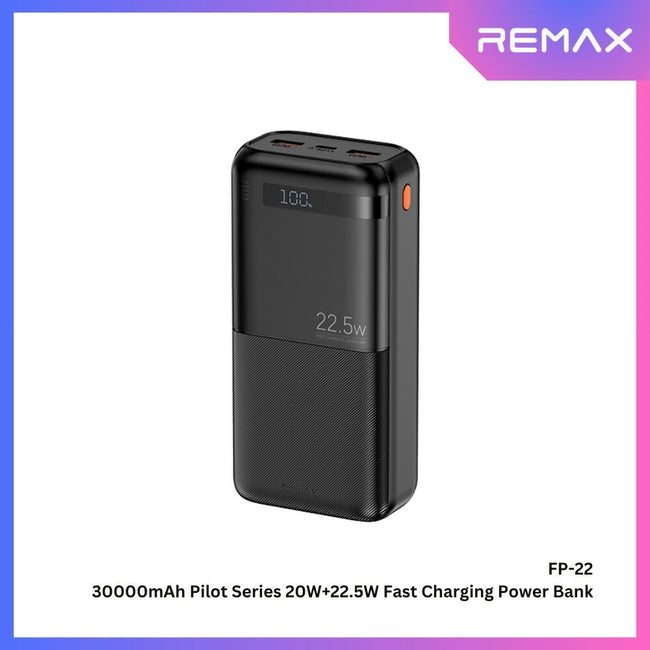 REMAX - FP-22 30000mAh Pilot Series PD+QC Fast Charging Power Bank ( PD20W+QC22.5W )