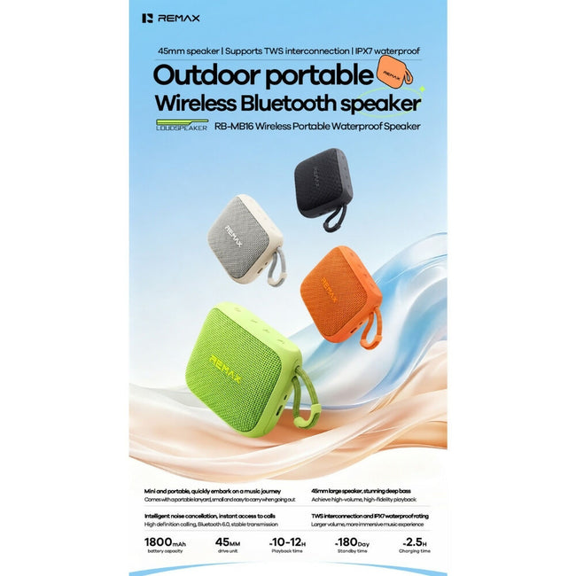 REMAX - RB-MB16 Waterproof Wireless Portable Speaker ( 5W )