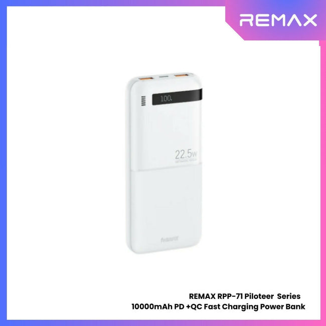 REMAX RPP-71 Piloteer Series 10000mAh PD+QC Fast Charging Power Bank (PD 20W+QC 22.5W)