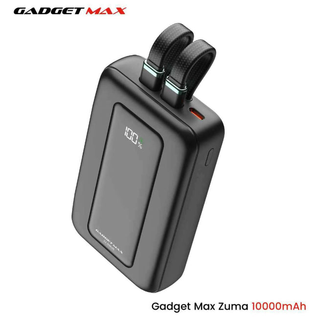 GADGET MAX - ZUMA 10000mAh PD+QC Built-In Cable Fast Charging Power Bank (20W+22.5W)