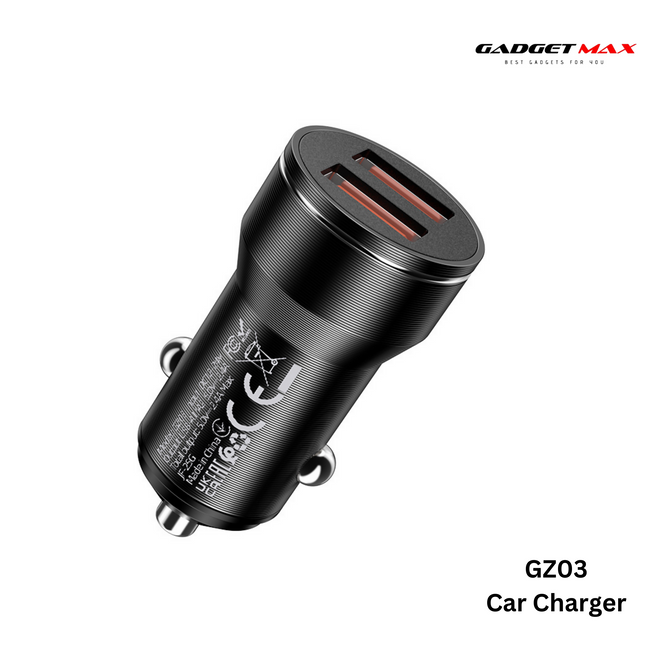 GADGET MAX - GZ03 12W Aluminiun Alloy Car Charger