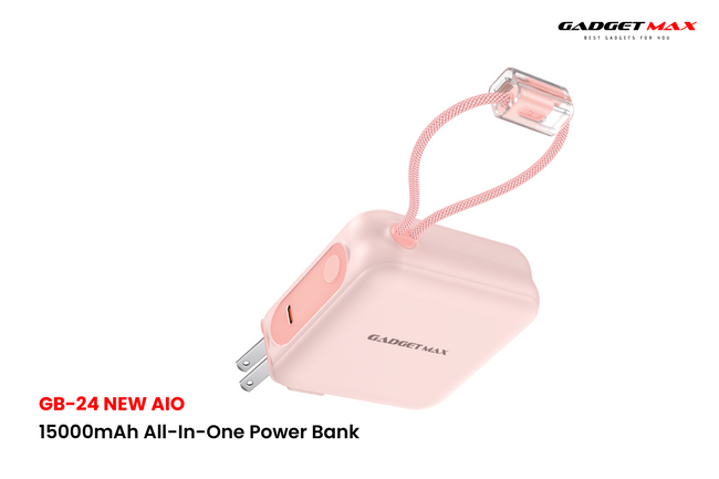 GADGET MAX GB24 AIO Pro Series 15000mAh All-in-One Fast Charging Cable Power Bank