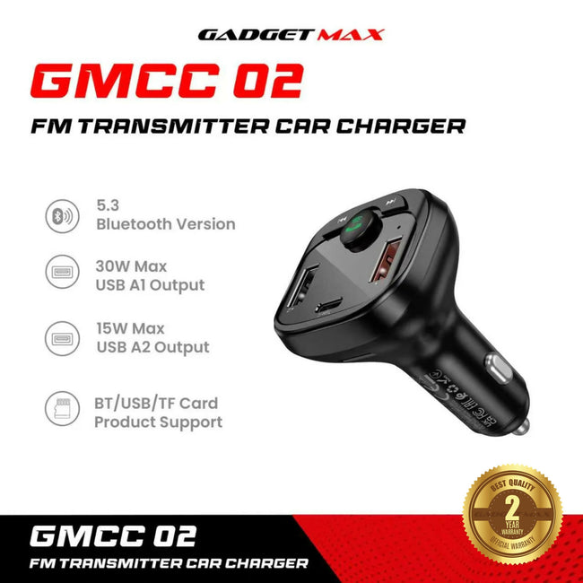 GADGET MAX - GMCC-02 45W FM Transmitter Car Charger