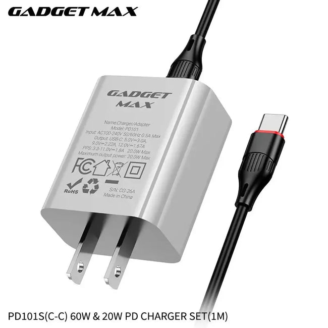 GADGET MAX - PD101S 20W PD Type-C Charger Set