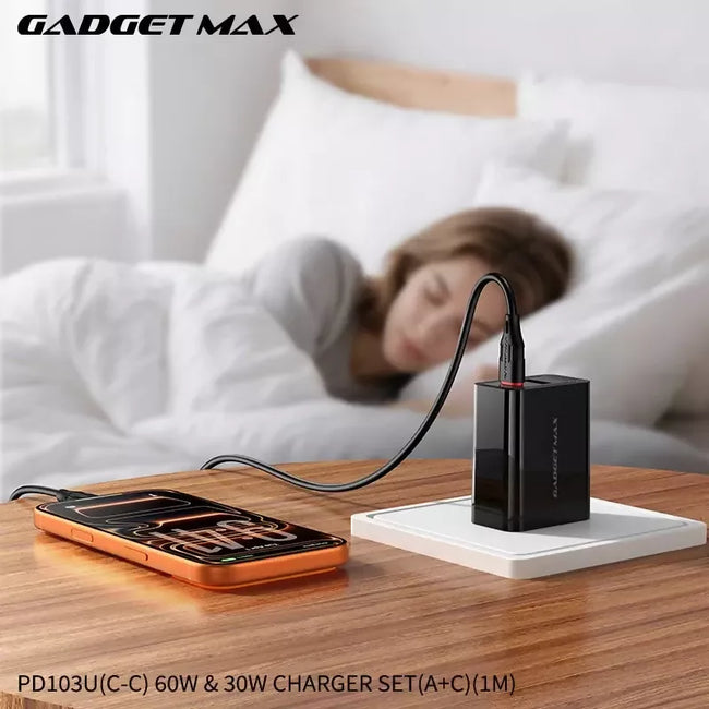GADGET MAX - PD103U 30W PD (USB-A+USB-C) Charger Set