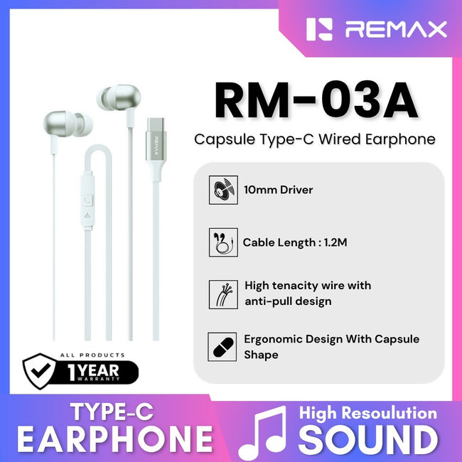 REMAX - RM-03A Capsule Wired Earphone