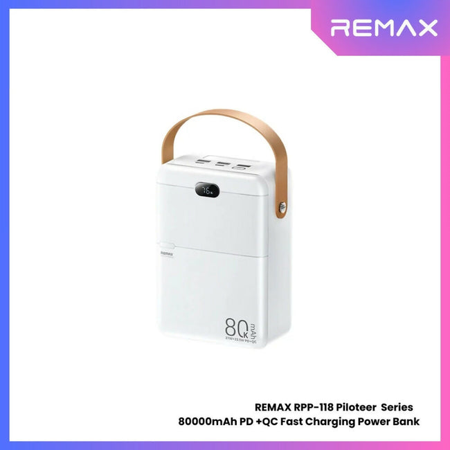 REMAX RPP-118 Piloteer Series 80000mAh PD+QC Fast Charging Power bank (PD 27W+QC 22.5W)