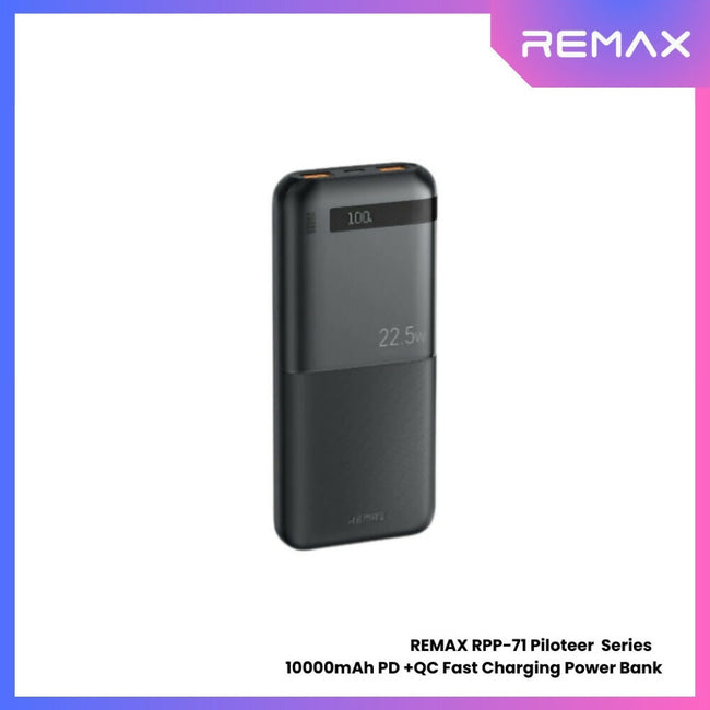 REMAX RPP-71 Piloteer Series 10000mAh PD+QC Fast Charging Power Bank (PD 20W+QC 22.5W)