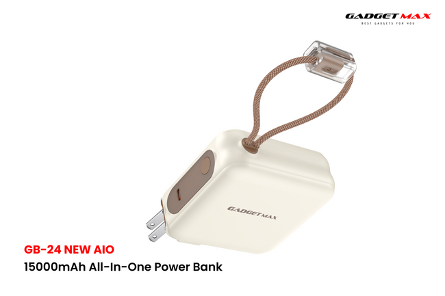 GADGET MAX GB24 AIO Pro Series 15000mAh All-in-One Fast Charging Cable Power Bank