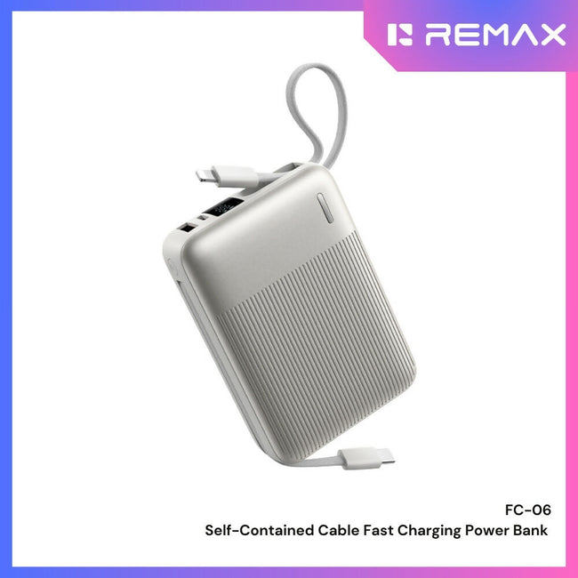 REMAX - FC-06 20000mAh 22.5W Self-Contained Cable Fast Charging Power Bank