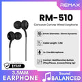REMAX - RM-510 Concave Convex 3.5mm Wired Earphone