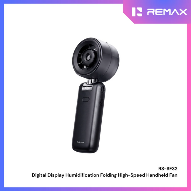 REMAX - RS-SF32 Digital Display Humidification Folding High-Speed Handheld fan