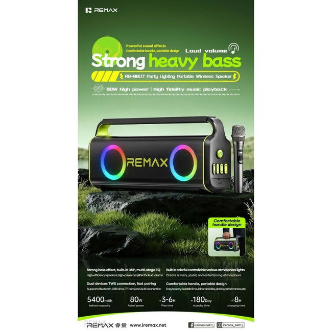 REMAX - RB-MB07 Lighting Party Bluetooth Wireless Speaker ( 80W )