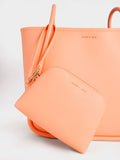 CHARLES & KEITH Circle Handle Tote Bag Orange