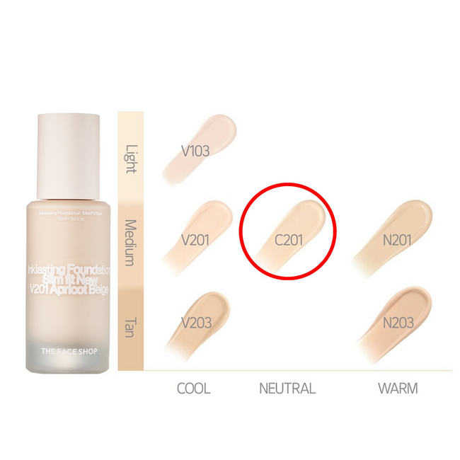 THEFACESHOP INK LASTING FOUNDATION  SLIM FIT NEW V103