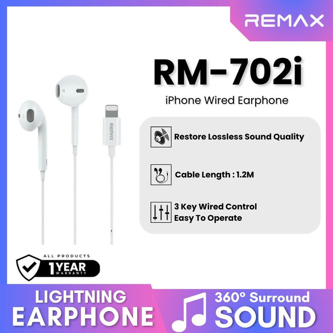 REMAX - RM-702i iPhone Wired Earphone